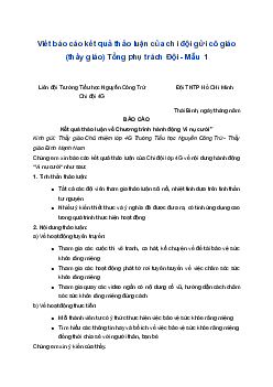 Đóng vai chi đội trưởng viết báo cáo kết quả thảo luận của chi đội | Tập làm văn 4