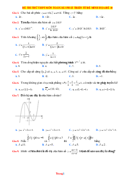 Đề luyện thi tốt nghiệp THPT 2023 Toán phát triển từ minh họa (có lời giải)-Đề 10