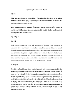 Tiếng Anh 10 Unit 5: Project - Kết Nối Tri Thức