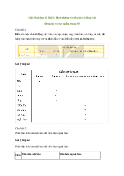 Giải Sinh học 11 Bài 8: Dinh dưỡng và tiêu hóa ở động vật | Kết nối tri thức
