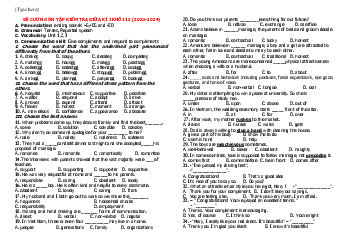 Đề cương ôn tập giữa học kỳ 1 môn Tiếng Anh lớp 12 cho năm học 2023-2024.