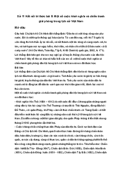 Sử 11 Kết nối tri thức bài 8: Một số cuộc khởi nghĩa và chiến tranh giải phóng trong lịch sử Việt Nam