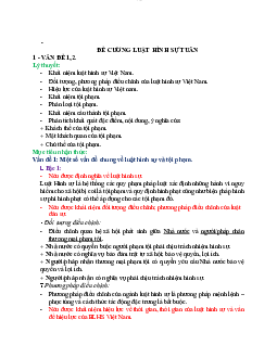 Đề cương học phần Luật hình sự của trường đại học Luật Hà Nội