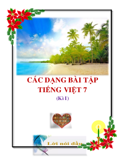 Các dạng bài tập Tiếng Việt 7 học kỳ 1 (có lời giải)