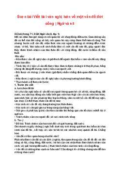 Soạn bài Viết bài văn nghị luận về một vấn đề đời sống | Ngữ văn 8 sách Kết nối tri thức