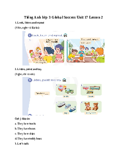 Tiếng Anh lớp 3 Global Success Unit 17 Lesson 2