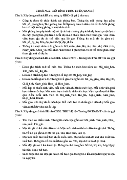 Bài tập tự luận môn Cơ sở dữ liệu chương 2 và chương 3
