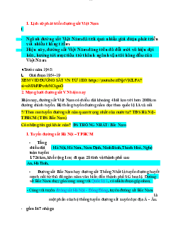Hệ thống đường sắt Việt Nam - Địa lý vận tải thuỷ | Trường Đại học Giao thông Vận Tải