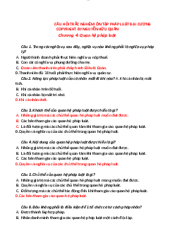 Câu hỏi trắc nghiệm pháp luật đại cương