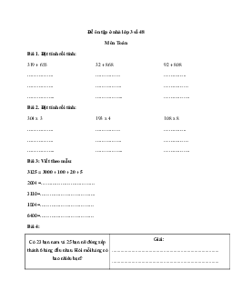 Đề ôn tập ở nhà lớp 3 số 48 có đáp án - (Ngày 25/4)