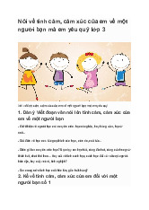 Nói về tình cảm, cảm xúc của em về một người bạn mà em yêu quý lớp 3