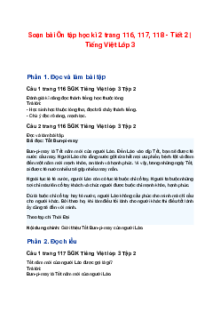 Soạn bài Ôn tập học kì 2 trang 116, 117, 118 - Tiết 2 | Tiếng Việt Lớp 3 Tập 2 Cánh diều