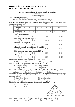 Đề khảo sát giữa kỳ 2 Toán 7 năm 2019 – 2020 trường THCS Gia Khánh – Vĩnh Phúc