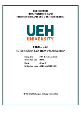 Tiểu luận kết thúc học phần môn Tư duy sáng tạo và phát triển | Đại học Kinh tế Thành phố Hồ Chí Minh