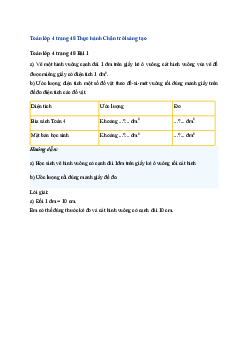 Toán lớp 4 trang 48 Bài 20: Đề-xi-mét vuông Chân trời sáng tạo
