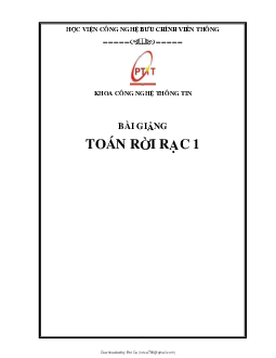 Lý thuyết môn học Toán rời rạc phần 1 | Học viện Công nghệ Bưu chính Viễn thông