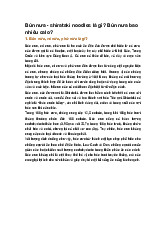 Bún nưa - shirataki noodles là gì? Bún nưa bao nhiêu calo?