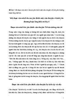 Văn mẫu Viết đoạn văn nêu lí do em yêu thích một câu chuyện về tình yêu thương hoặc lòng biết ơn | Kết nối tri thức