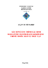 Xây dựng quy trình xác định Hàm lượng glufosinate ammonium trong thuốc bảo vệ thực vật  | Môn Bảo vệ thực vật - Đại học Cần Thơ