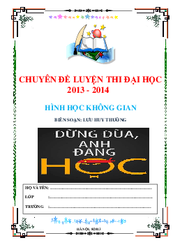 Chuyên đề Hình học không gian – Lưu Huy Thưởng Toán 12