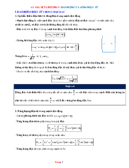 Lý thuyết chương Dao động và sóng điện từ lớp 12