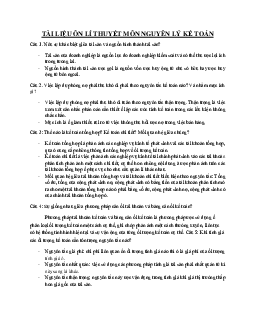 Lý thuyết ôn tập môn Nguyên lí kế toán