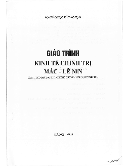 Tài liệu giáo trình Kinh tế chính trị Mác-Lênin | Đại học Sư phạm Hà Nội