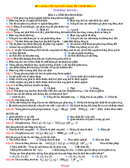 Đề cương ôn tập giữa học kì 1 Hóa 11 Chân Trời Sáng tạo