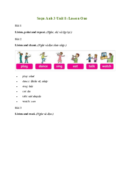 Giải Tiếng Anh lớp 3 Unit 8: Lesson One | Family and Friends