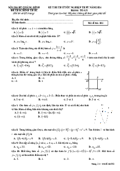 Đề thi thử tốt nghiệp THPT năm 2024 môn Toán sở GD&ĐT Quảng Bình