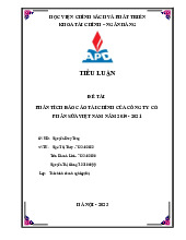 Phân Tích Báo Cáo Tài Chính Công Ty Cổ Phần Sữa Việt Nam (VNM) 2019-2021 | Môn Báo cáo tài chính - Học viện Chính sách và Phát triển