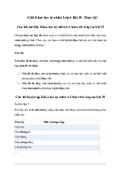 Giải KHTN 6 Bài 29: Thực Vật - Chân trời sáng tạo