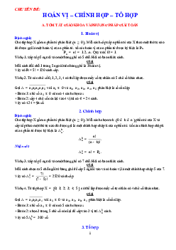 Phương pháp giải bài tập hoán vị, chỉnh hợp tổ hợp môn Toán lớp 11