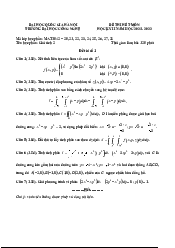 Đề thi hết môn học kỳ II - Giải tích 2 | Trường Đại học Công nghệ, Đại học Quốc gia Hà Nội