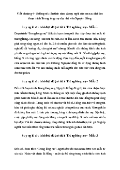 Văn mẫu lớp 6: Tình cảm và suy nghĩ của em sau khi đọc đoạn trích Trong lòng mẹ | Cánh diều