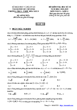 Đề thi HK2 Toán 12 năm 2018 – 2019 trường THCS – THPT Mùa Xuân – TP HCM