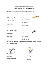 Đề thi giữa học kỳ 2 môn Tiếng Anh lớp 1 năm học 2024-2025 | Bộ sách Kết nối tri thức