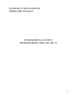 Đề thi Olympic 10 tháng 3 lần thứ 3 môn Tiếng Anh năm 2019 môn Tiếng Anh 10 THPT Ngô Gia Tự