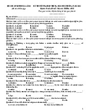 Đề chuẩn minh họa số 09 Kỳ thi tốt nghiệp THPT năm 2022 môn Tiếng Anh