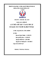 Quản lý danh bạ điện thoại | Môn Cấu trúc dữ liệu - Đại học Sư phạm Kỹ thuật Thành phố Hồ Chí Minh