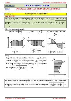 Ứng dụng của tích phân – Lê Bá Bảo Toán 12