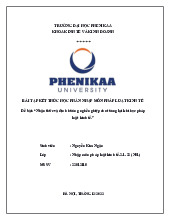 Nhận thức và định hướng nghề nghiệp cho tương lai khi học pháp luật kinh tế | Bài tập kết thúc học phần Pháp luật kinh tế | Trường Đại học Phenikaa