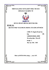 Quản lý nhập và bán hàng trong cửa hàng mỹ phẩm | Môn Hệ quản trị cơ sở dữ liệu - Đại học Sư phạm Kỹ thuật Thành phố Hồ Chí Minh