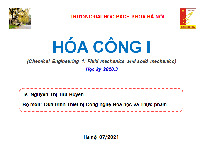 Thủy động lực học và lớp hạt | Bài giảng môn quá trình thiết bị | Đại học Bách khoa hà nội