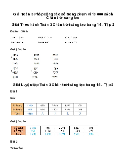 Giải Toán 3: Phép cộng các số trong phạm vi 10 000 | Chân trời sáng tạo