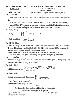 Đề thi chọn HSG Toán THPT cấp tỉnh năm 2018 – 2019 sở GD&ĐT Hưng Yên