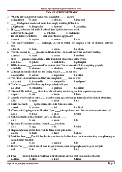 Materials for National English Competition 2021 VOCAB SUPPLEMENTARY 1 (2 pages)