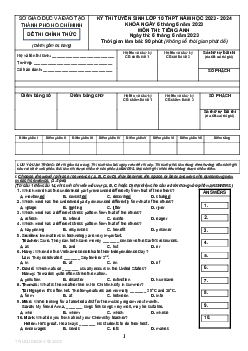 Đề thi Tiếng Anh tuyển sinh vào lớp 10 công lập TP HCM 2023