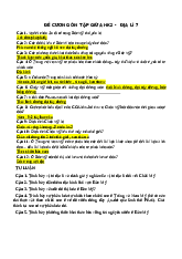 Đề Cương Ôn Tập Giữa HK2 - Địa Lí 7