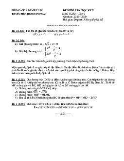 Đề thi HK2 Toán 9 năm 2018 – 2019 trường THCS Phạm Hồng Thái – Hà Nội